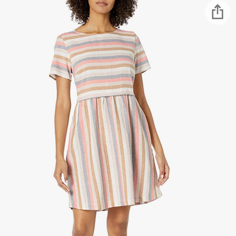 Linen Dress multi color with pockets